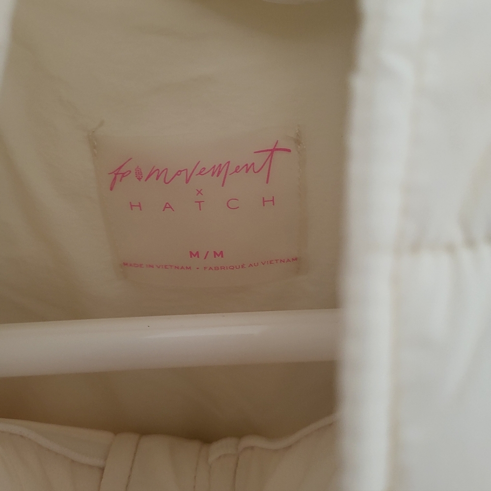 Free People Movement x‎ Hatch Puffer Jacket Ivory Chevron Oversized Medium - Picture 5 of 16